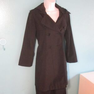 Theory Womens Older Season Black Button Up Trench Coat Size M No Belt